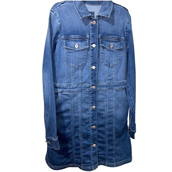 J.Jill Dresses & Skirts - J.Jill Denim Duster Jean Dress Long Sleeve Medium Wash Blue Womens Small